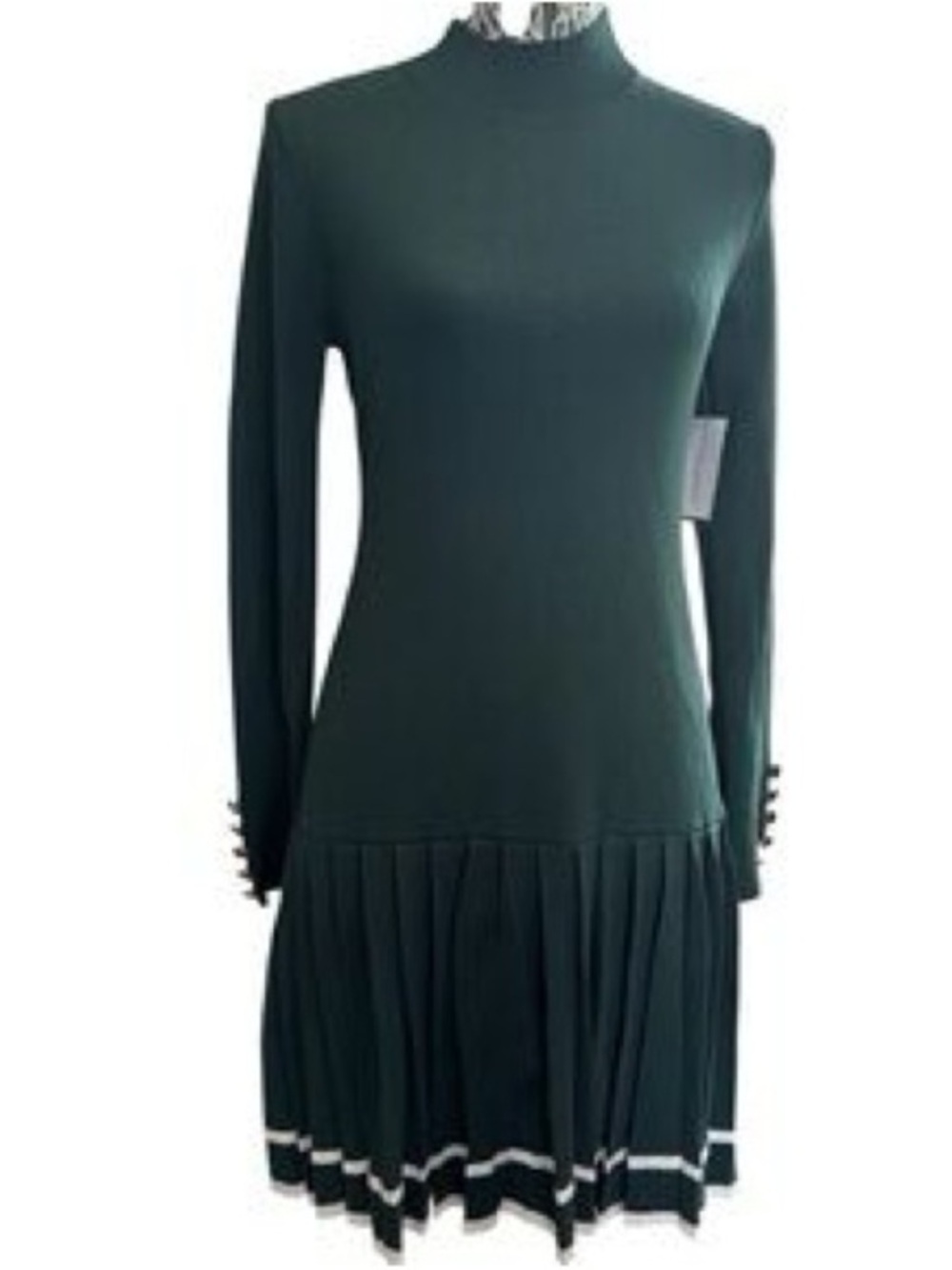 NWOT ALEXIA ADMOR Amara Mock Neck Knit Minidress In Forest Green size S